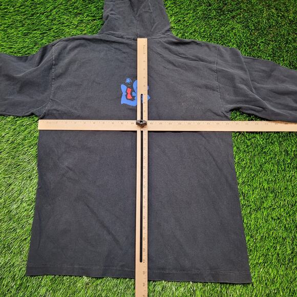 Vintage 90s Dr Seuss Red Red Hooded T-Shirt Medium Oversized Baggy Boxy Fit - Picture 7 of 12